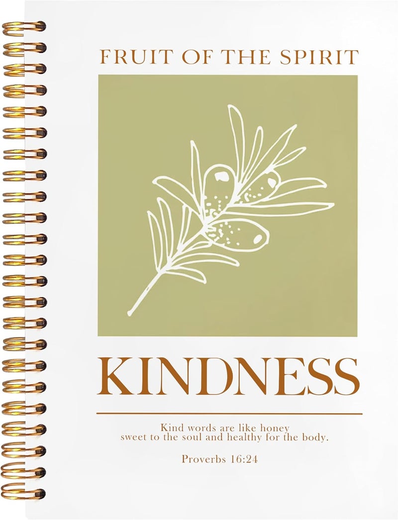 BearCake Bible Notebooks for Note Taking,Bible Journaling Notebook,Christian Notebook Journal,Fruit of the Spirit Kindness Christian Gifts for Women，Spiral Notebook 5.5x8.3 - Image 1